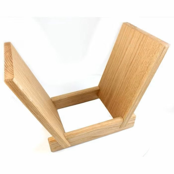 Solid Oak Wood Record Stand - 40 Record Capacity
