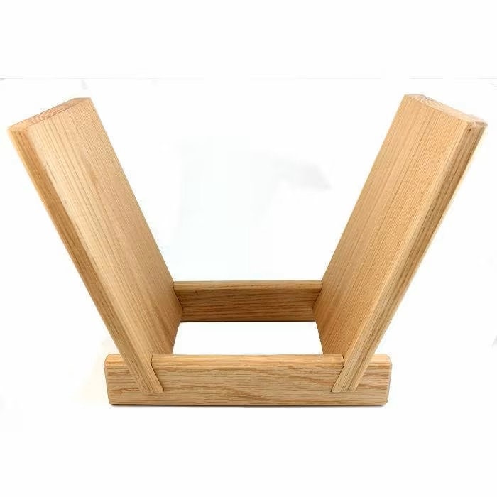Solid Oak Wood Record Stand - 40 Record Capacity