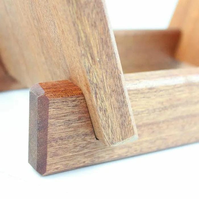 Solid Sapele Wood Record Stand - 40 Record Capacity