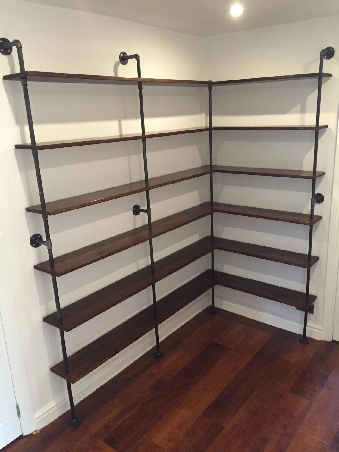 Industrial Gas Pipe Corner Shelving Unit - Custom Orders Welcome