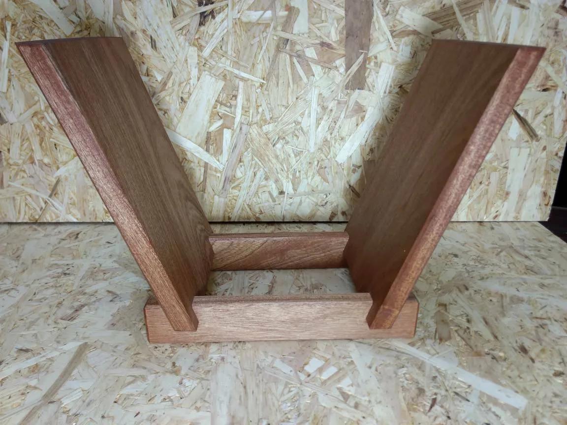 Solid Sapele Wood Record Stand - 65 Record Capacity