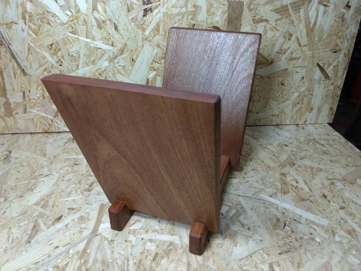 Solid Sapele Wood Record Stand - 65 Record Capacity