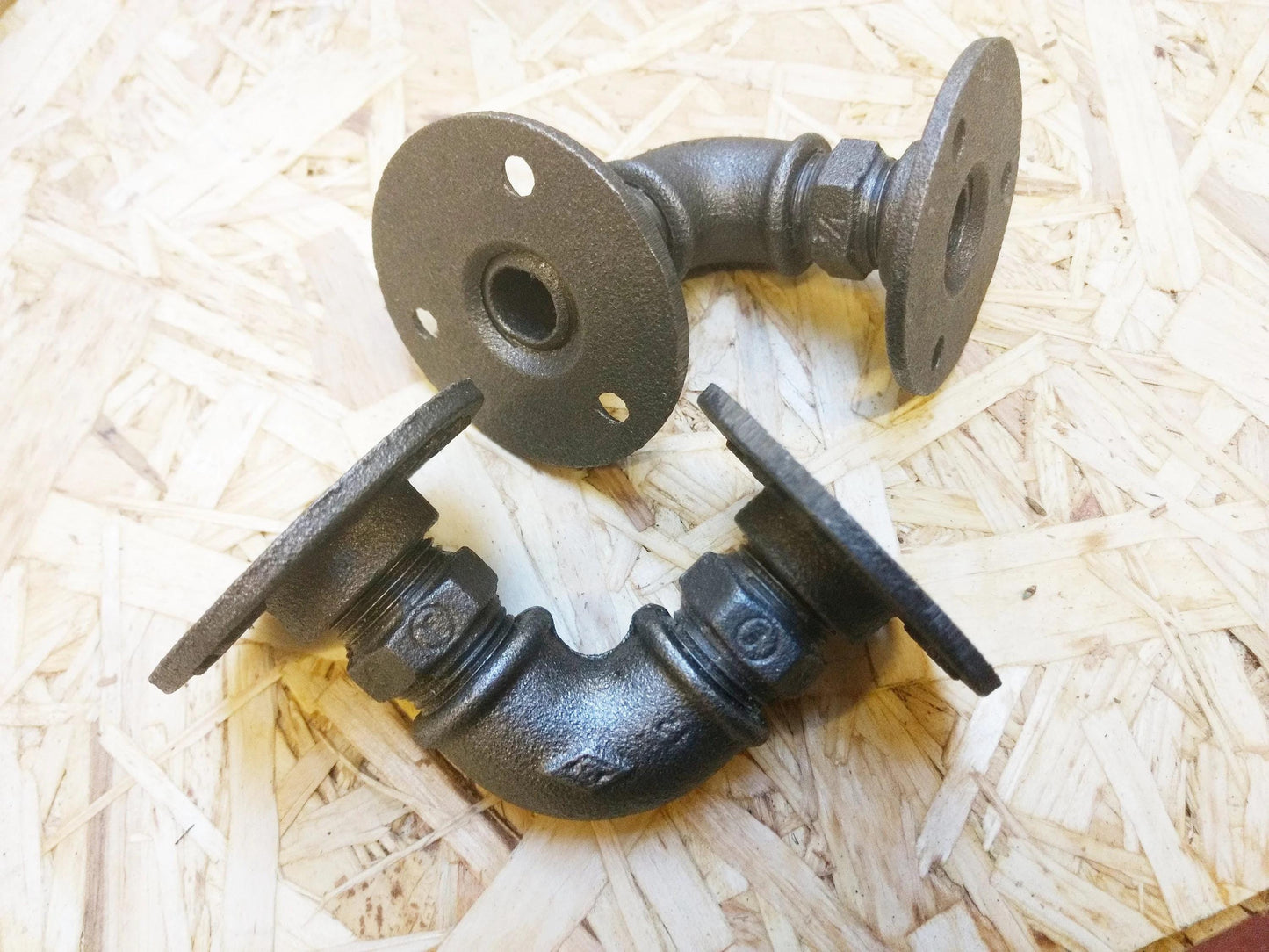 Gas Pipe Shelf Brackets (pair) - Small