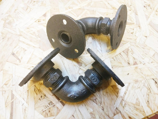Gas Pipe Shelf Brackets (pair) - Small